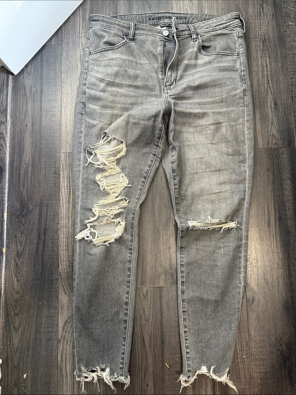 American Eagle Outfitters Gray Washed Denim Jeans